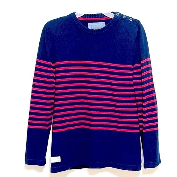 Race Marine Woman Blue and Red Stripes Sweater Size L - Picture 1 of 14